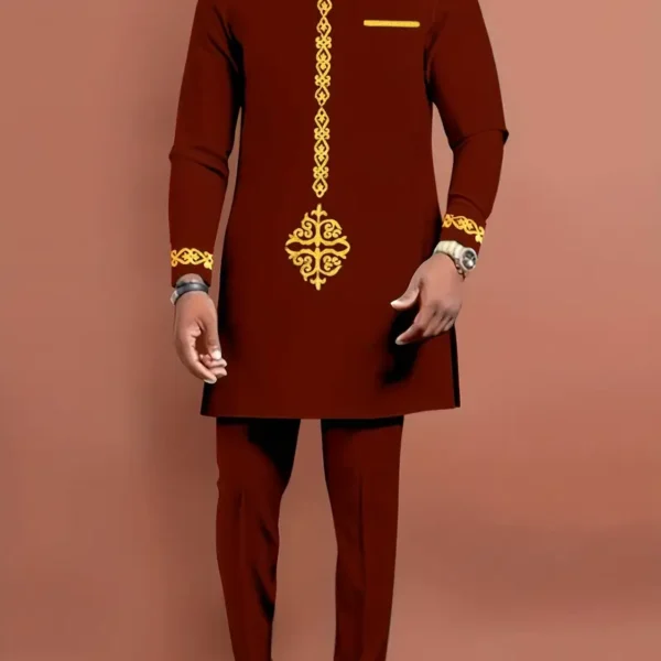 men's african ankara set – dashiki print long sleeve outfit | ygodcollective